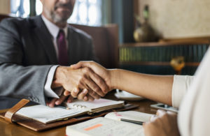 a professional handshake
